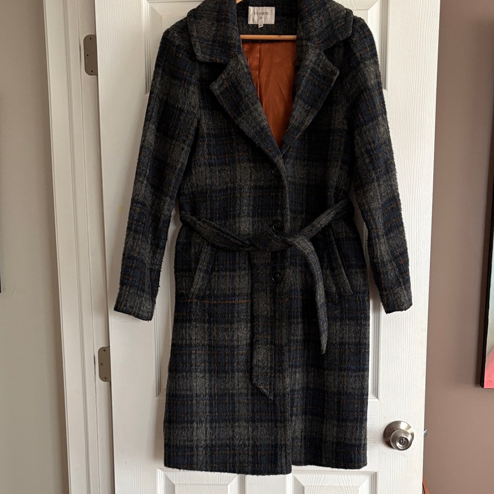 Cream Women's Trench Coat - Blue